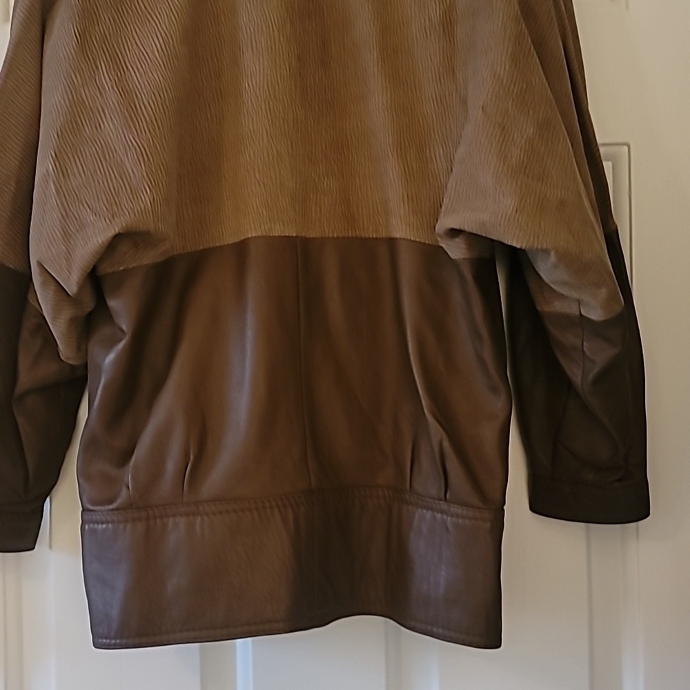 Faux Leather Brown Jacket Size Med - Picture 6 of 8